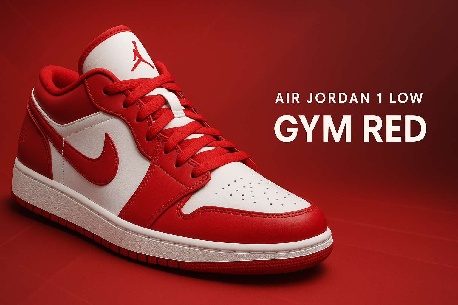 fait moi une bannière de la chaussure air jordan low gym red 